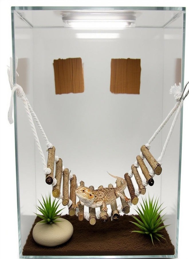 luchike 2 Pack Bearded Dragon Hammock Reptile Bridge for Terrarium Bearded Dragon Tank Accessories Chameleon Cage Accessories Reptile Climbing Decor for Lizard Gecko Turtle Frog - Image 3